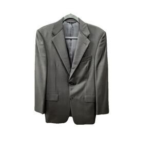 Hickey Freeman Loro Piana Super 120’s Wool Sport Coat 38S Charcoal Gray Flaw